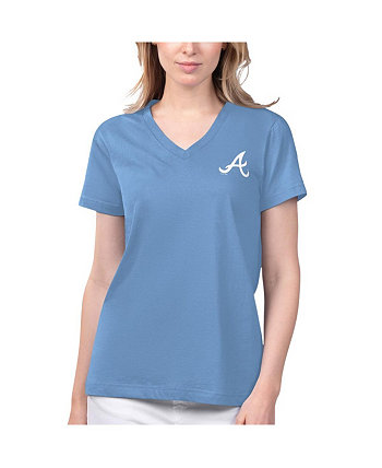 Голубая женская футболка с v-образным вырезом Atlanta Braves Game Time Margaritaville