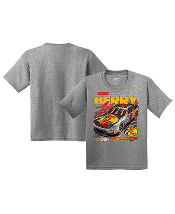 Youth Boys and Girls Heather Gray Josh Berry 2023 #8 Bass Pro Shops T-shirt JR Motorsports Official Team Apparel