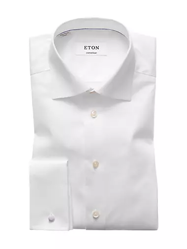 Contemporary-Fit Herringbone Twill Dress Shirt Eton