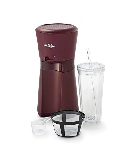 Mr. Coffee Кофеварка со льдом и многоразовым стаканом &amp; Фильтр для кофе бордовый -- 1 кофеварка Mr. Coffee