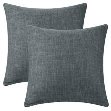 Linen Solid Contemporary Indoor Outdoor Decorative Throw Pillow Cover 2 Packs 16&#34; x 16&#34; Unique Bargains