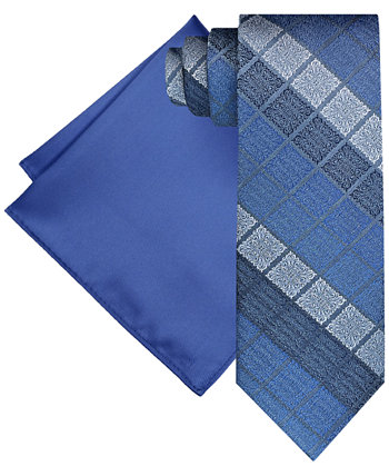 Мужской комплект из удлиненного декоративного галстука и однотонного нагрудного платка Steve Harvey