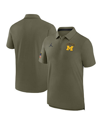 Men's Olive Michigan Wolverines 2024 Military Appreciation Tour Performance Polo Jordan