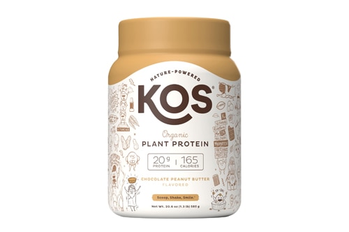 KOS Органический растительный протеиновый порошок с шоколадным арахисовым маслом -- 20,56 унции KOS