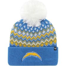 Women's '47 Powder Blue Los Angeles Chargers Elsa Cuffed Knit Hat with Pom Unbranded
