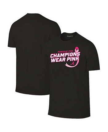Men's and Women's Black Alabama Crimson Tide Power of Pink Breast Cancer T-shirt Weezabi