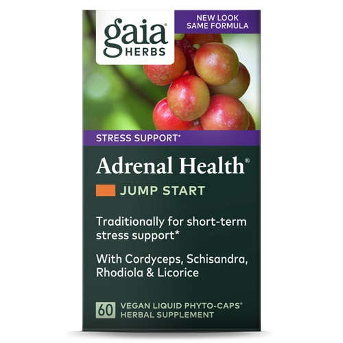 Gaia Herbs Adrenal Health® Jump Start -- 60 веганских жидких капсул Phyto-Caps® Gaia Herbs