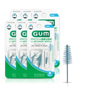 GUM Proxabrush Go-Betweens Refills - Wide - Compatible with GUM Permanent Handle, 8ct(6pk) Visit the GUM Store