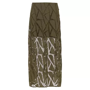 Solid Juli Geometric Lace Skirt ViX