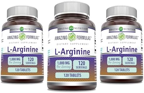 Amazing Formulas L-Arginine Supplement | 1000 Mg Per Serving | Tablets | Amino Acid Supplement for Women & Men | Non-GMO | Gluten Free | Made in USA (120 Count | 2 Pack) Amazing Nutrition