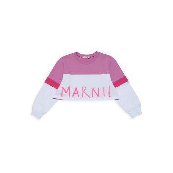 Маленькая девочка &amp;amp; Укороченный свитер с логотипом для девочки MARNI