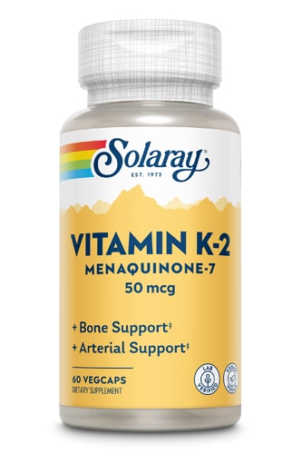 Витамин K-2 Менахинон-7 - 50 мкг - 60 капсул - Solaray Solaray
