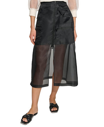 Женская юбка-карго из органзы DKNY