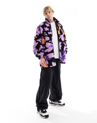 Флисовая спортивная куртка с цветочным принтом ASOS DESIGN Extreme Oversized ASOS DESIGN