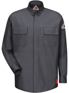 Комфортная тканая рубашка с длинными рукавами и накладными карманами Big & Tall iQ Series® Bulwark FR