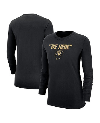 Черная женская футболка с длинным рукавом Colorado Buffaloes We Here Core Nike