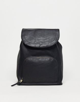 Женский Рюкзак ASOS DESIGN с передним карманом на молнии в черном цвете ASOS DESIGN