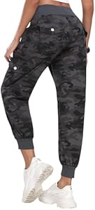 MoFiz Women's Lightweight Hiking Cargo Pants Outdoor Quick Dry Casual Travel Sweatpants Joggers Elastic Waist Button Pockets MoFiz