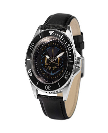 Мужские часы Disney Star Wars Honor с черным кожаным ремешком 46 мм Ewatchfactory
