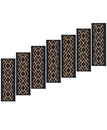 Набор нескользящих лестничных ступенек с рисунком Ottohome, подходящий для домашних животных, из 7 шт., 8,5 x 26,6 дюйма Ottomanson
