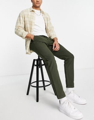 Зеленые узкие элегантные брюки Selected Homme Selected