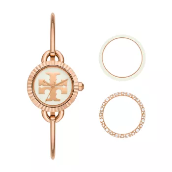 Часы-браслет Miller со сменным безелем цвета розового золота Tory Burch