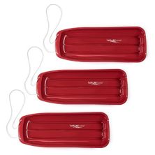 Lucky Bums Kids 48 Inch Plastic Snow Toboggan Sled with Pull Rope, Red (3 Pack) Lucky Bums