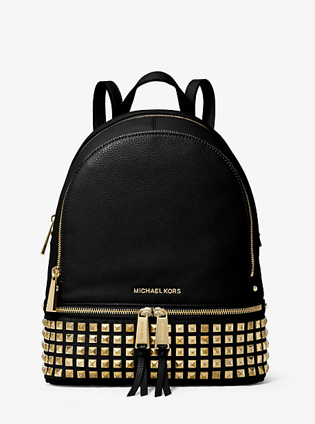 Black studded michael kors backpack hotsell
