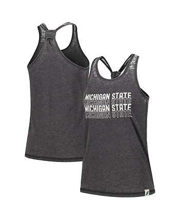 Женская черная майка на бретелях с гоночной спиной Michigan State Spartans Stacked Name League Collegiate Wear
