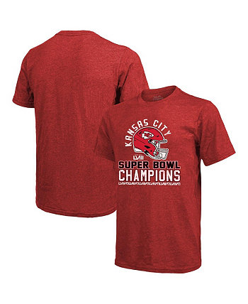 Мужская красная футболка Kansas City Chiefs Super Bowl LVIII Champions Tri-Blend Majestic