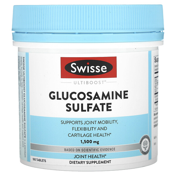 Ultiboost, Глюкозамин Сульфат, 1500 мг, 180 таблеток - Swisse Swisse