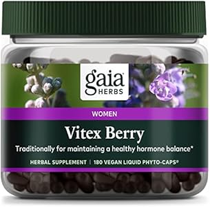 Gaia Herbs Vitex Berry - Supports Hormone Balance & Fertility for Women - Healthy Progesterone for Menstrual Health - 60 Vegan Caps (30-Day Supply) Gaia Herbs