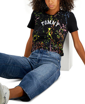 Женская футболка с брызгами краски Tommy Jeans