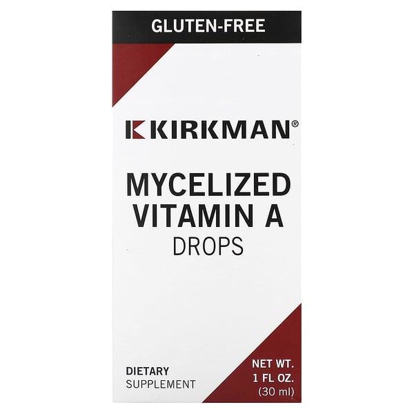 Мицелизированные капли витамина А, 1 жидкая унция (30 мл) Kirkman Labs
