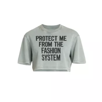 Short-Sleeve Cotton Crop T-Shirt Moschino