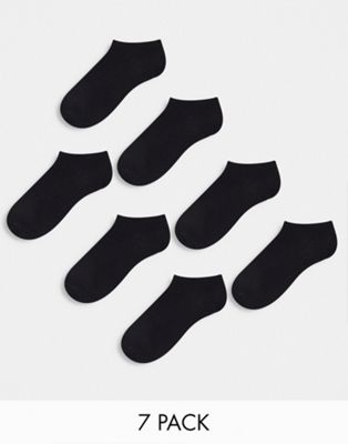 ASOS DESIGN 7 pack sneakers socks in black ASOS DESIGN