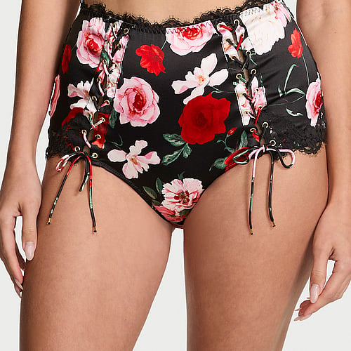 Atelier Victoria's Secret Satin Lace-Trim High-Waist Brief Panty Very Sexy