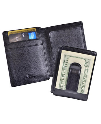 Мужской кошелек с зажимом для денег из сафьяновой ткани ROYCE New York