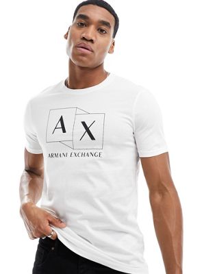 Белая футболка узкого кроя с логотипом Armani Exchange AX ARMANI EXCHANGE