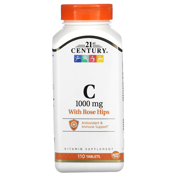 Витамин С с шиповником, 1000 мг, 110 таблеток 21st Century