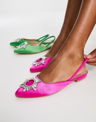 Bebo Jana jewel toe sling back shoes in pink BEBO