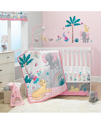 Rainbow Jungle Elephant/Leopard 3-Piece Baby Crib Bedding Set Bedtime Originals