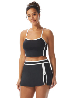Piping Solid Plateau Racerback Crop Top BEACH HOUSE