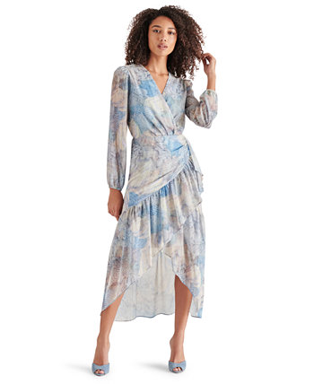 Women's Renata Printed Faux-Wrap Midi Dress Steve Madden