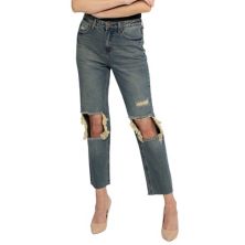 Women's PTCL Destructed Straight-Leg Mom Jeans PTCL