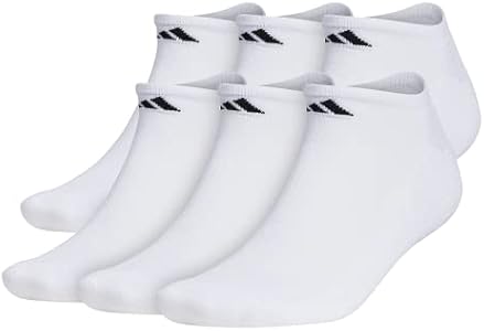 adidas Men's Athletic Cushioned No Show Socks with Arch Compression for a Secure Fit (6 Pairs) Adidas