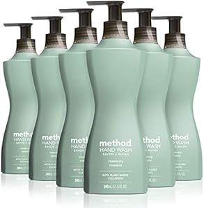 Method Gel Hand Wash, Jasmine, Biodegradable Formula, 11.5 fl oz (Pack of 6) Method