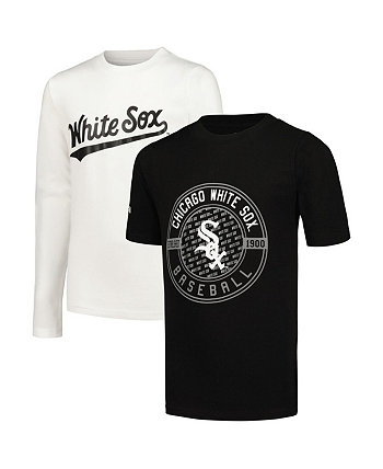 Комбинированный комплект футболок Big Boys: черный и белый Chicago White Sox Stitches