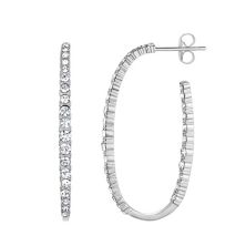 Серьги-кольца Chrystina с овальными кольцами 38 мм с кристаллами Chrystina