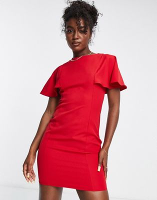 Красное платье мини с развевающимися рукавами Trendyol TRENDYOL